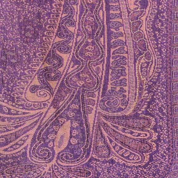 Pashmina Silk Wrap shawl Paisley purple - Picture 4 of 8